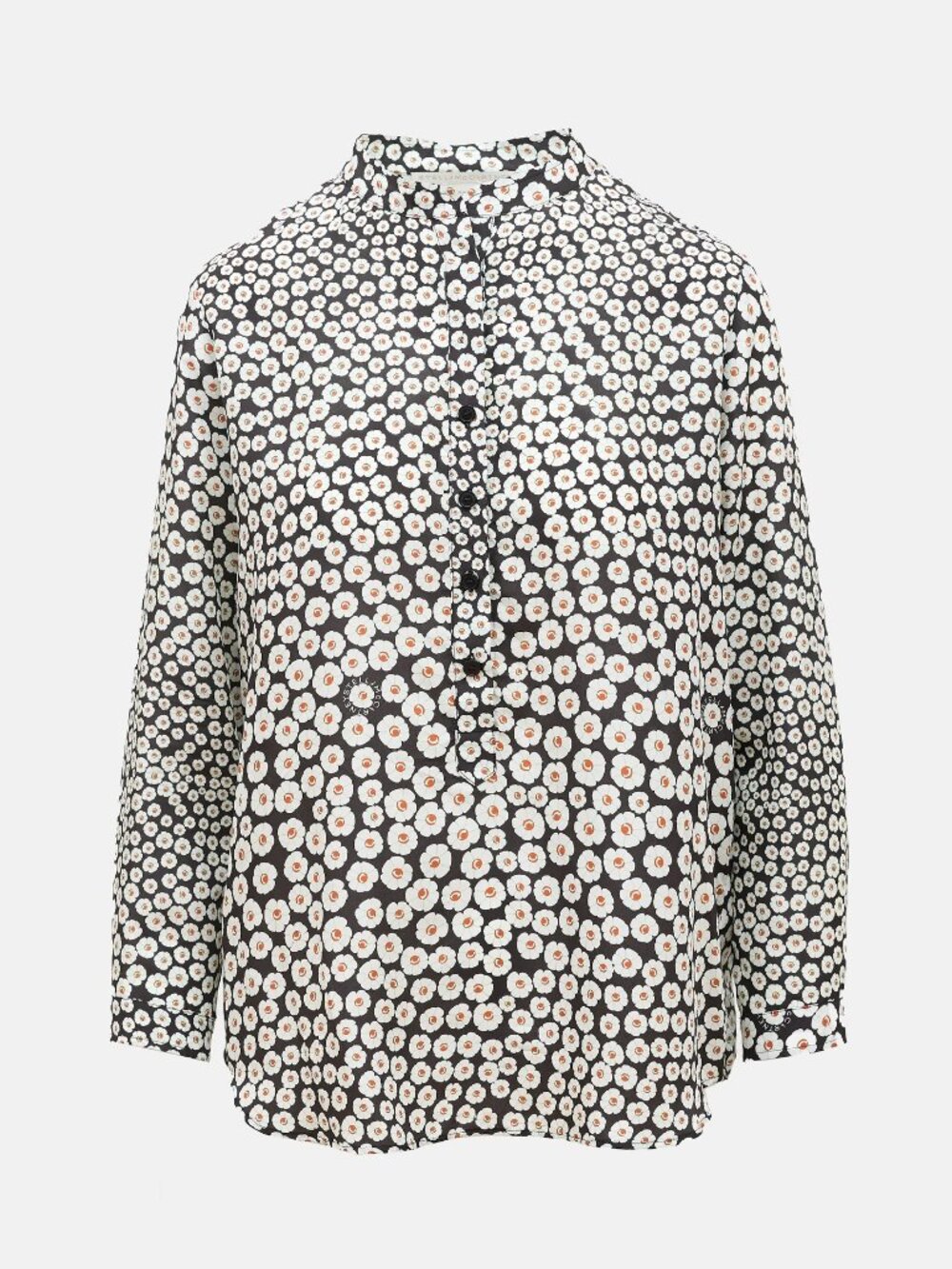 Stella McCartney Black Floral 100% Silk Blouse – IT 42